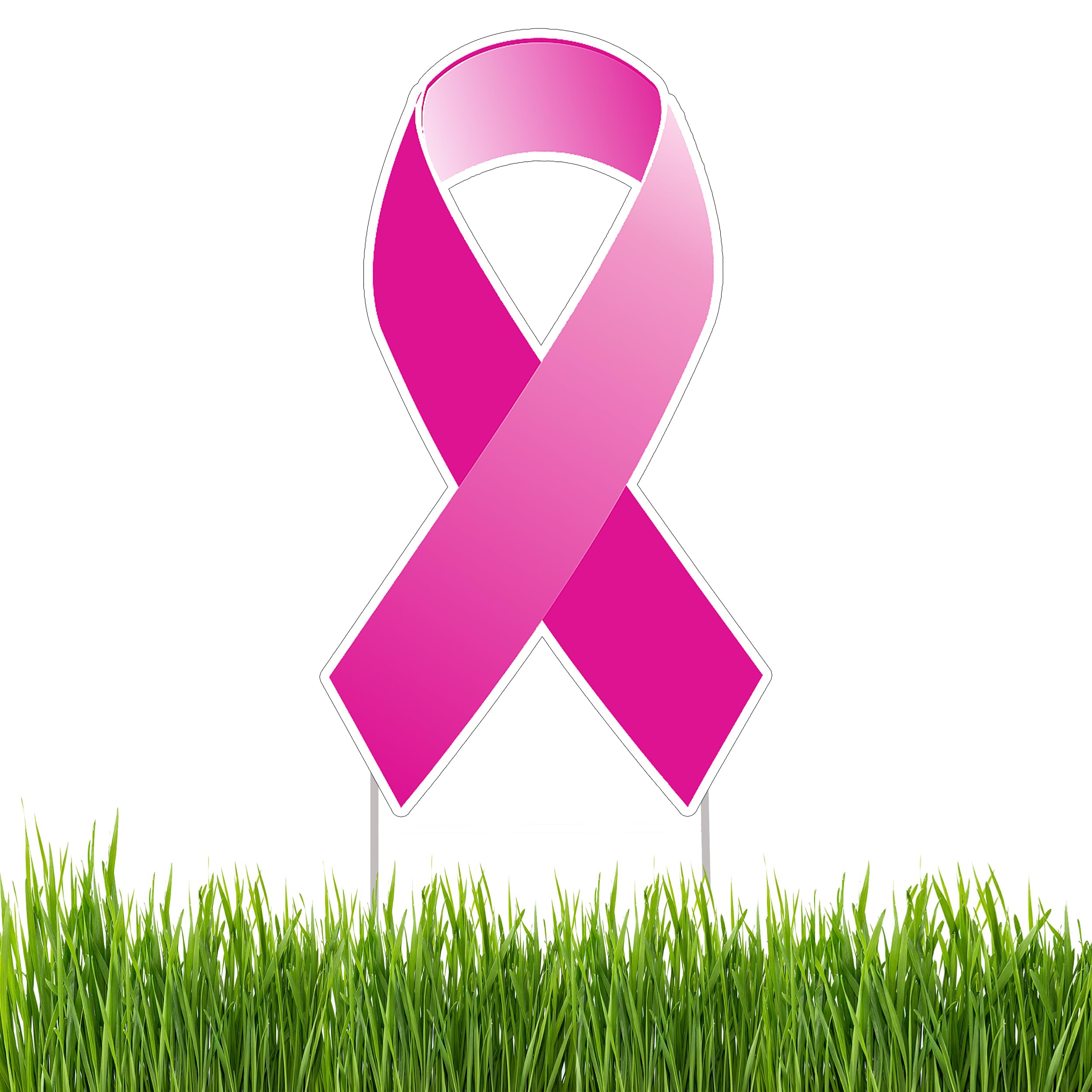 PINk RIBBON様ありがとうございます Amazon.com : Large Pink Ribbon Yard Sign Home Decor Lawn